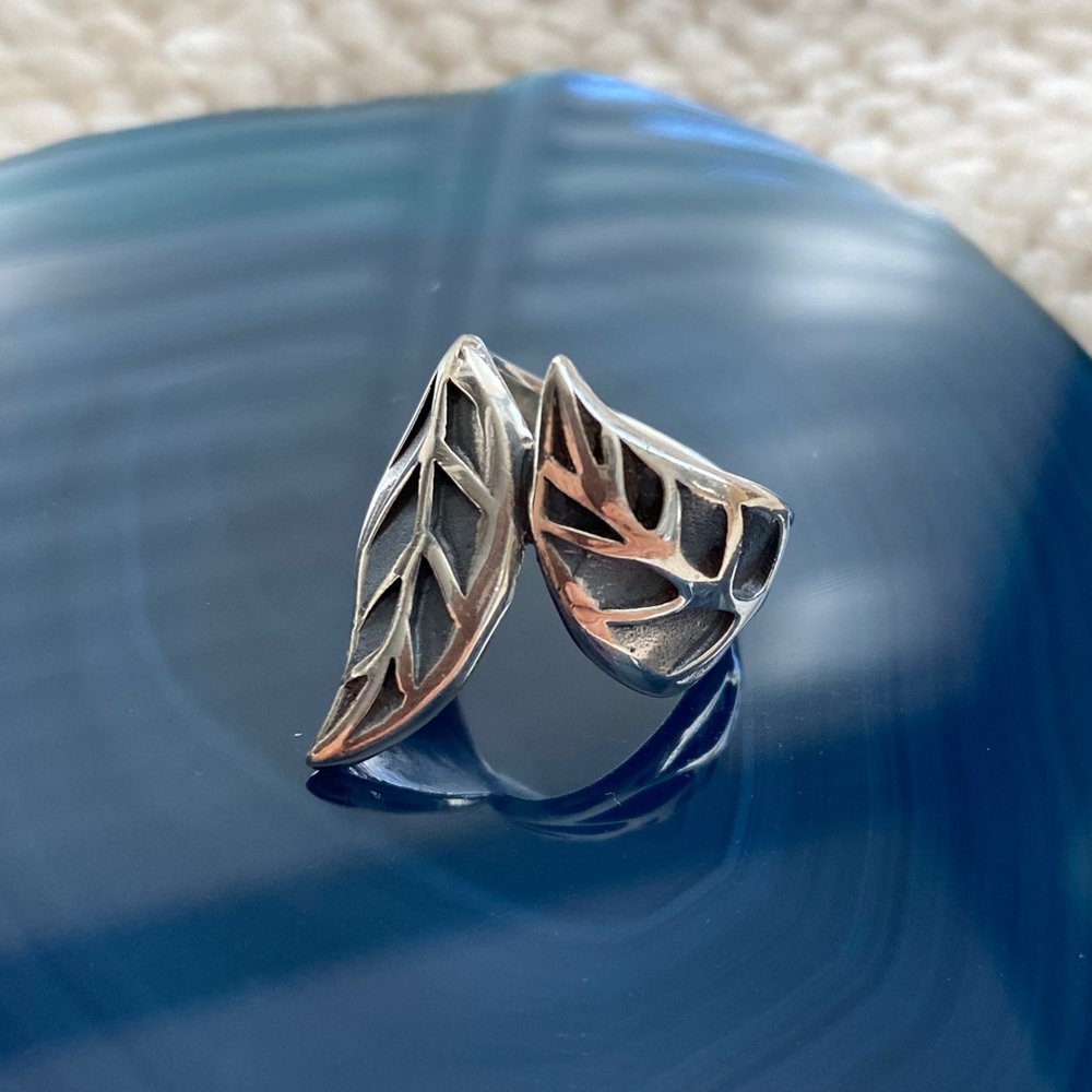 Intertwined Leaf Ring Sterling Silver - image 1
